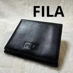 【希少・美品】FILA フィラ 二つ折り財布 ギャルソン型 ブラックのサムネイル