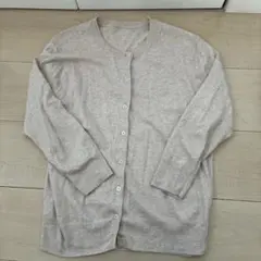 無印良品　ベージュ クルーネック カーディガン 七分袖のサムネイル