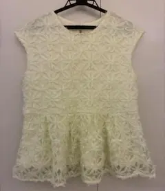 index ノースリーブ チュニック 花柄刺繍 レモンイエローMのサムネイル