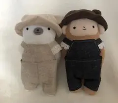 （セット限定特別価格）フモフモさんMサイズのお洋服♪肩紐レースのオーバーオール