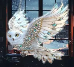 【秀麗品】大きく美品✨フクロウデザイン サンキャッチャー