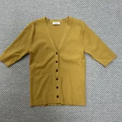 ビューティーアンドユース　 Vネック 半袖カーディガン