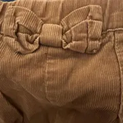 【タイムセール】リボン付きブラウンキュロットスカート 140