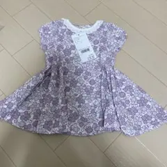 花柄ワンピース（フリル付き）パープル
