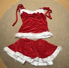 サンタコスプレ衣装 赤 ベルベット風