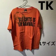 タケオキクチ　TK Tシャツ メンズ Lサイズ オレンジ ロゴプリント 半袖