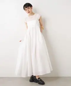 ココディール バックセットコットンライクペタルヘムワンピース - メルカリ
