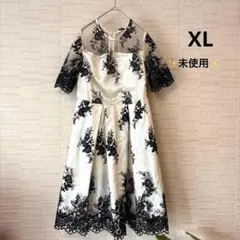 ✨新品✨ドレス　総レース　半袖　二次会　発表会　膝丈ワンピース