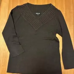 INDIVI Vネックニット ダークブラウン 38のサムネイル
