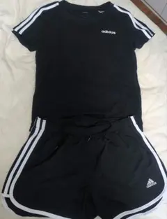 adidas 黒 Tシャツ ショートパンツ セット