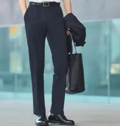 ユニクロ 感動パンツ ウールライク メンズ ネイビー W82 股下69 - メルカリ