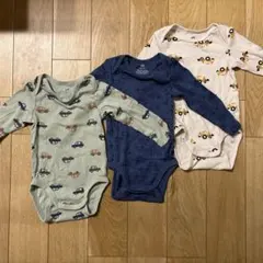 H&M オーガニックコットン ロンパース 3枚セット 4-6M