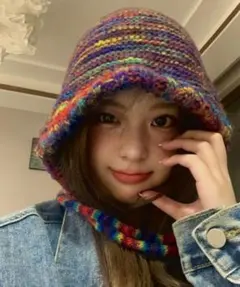 LADY LIKE カラフルデザインニット帽