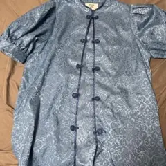 jouetie スタンドカラーチャイナシャツ　ブルー