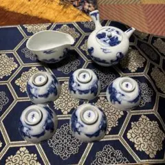 微*笑様 青白磁の急須と湯呑みセット