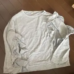 ZARA kids フリル付きグレー長袖トップス11/12 152cm