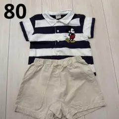 【値下げ】petit main ミッキー セットアップ 80のサムネイル