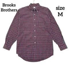 【美品】ブルックス ブラザーズメンズ　ボタンダウン長袖シャツM ワイン色