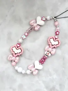 ビーズストラップ スマホストラップ 携帯ストラップ ♡ ୨୧ ♡