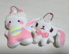 【最終値下げ】お花のかんむり マスコットぬいぐるみ しろうさ チアリーチャム