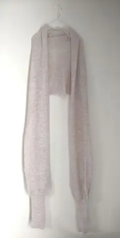 新品淡いベージュ色オープンフロントニットボレロカーディガン兼用ストール