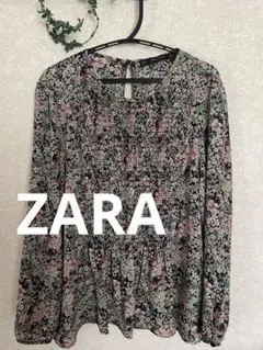 美品ZARA ザラベーシック　花柄ブラウス