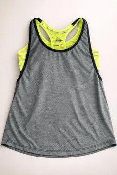 【NIKE DRI-FIT】 スポーツタンクトップ グレー/イエロー