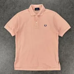 日本製 00s フレッドペリー 半袖 ポロシャツ 鹿の子 ロゴ刺繍 ピンク
