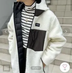 【美品】NOLLEY'S TAION/タイオン　別注ボア×ダウンフードコート