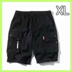 最終価格！ カーゴパンツ サイドポケット ハーフパンツ 短パン XL 黒