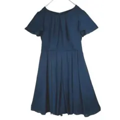 1185【美品】フレアワンピース 半袖 フレア 膝丈 結婚式 お呼ばれ パーティ