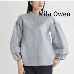 ミラオーウェン　mila owen スタンドカラー　ブラウス　タックスリーブ