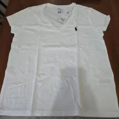 ポロ・ラルフ・ローレン ホワイト Vネック Tシャツ