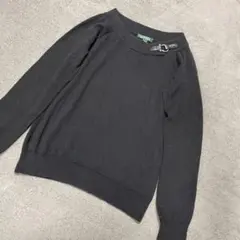 ラルフローレン　ブラック　ニット　コットン100 デザインニット