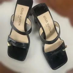 LOUIS VUITTON ブラックレザー ミュールのサムネイル