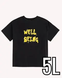 大きいサイズ 5L ブラック 英字ロゴ 半袖Tシャツのサムネイル