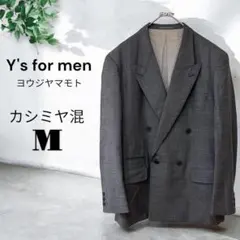 ワイズフォーメン [M] カシミヤ テーラードジャケット グレンチェック 柄のサムネイル