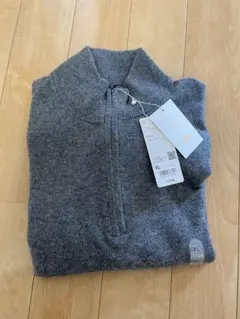 新品未使用　2025年　UNIQLO カシミヤハーフジップセーター　グレー　XL
