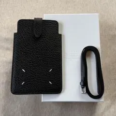 黒新品 メゾン マルジェラ スマートフォンポーチ ショルダー バッグ ブラック