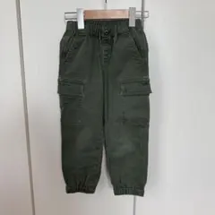 ユニクロ キッズ カーゴパンツ 110 オリーブ グリーン 綿 コットン 調整可