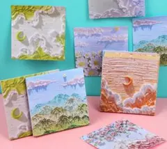 韓国大人気商品♡ ②付箋 ４種類×10枚セット 油絵風