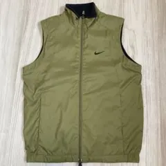 Nike オリーブ色 /ブラック　リバーシブルジッパーベスト　Sサイズ