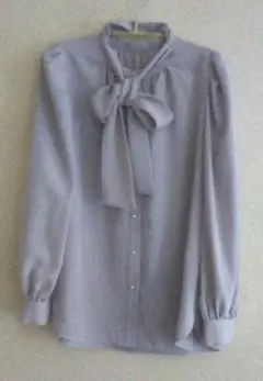 GRL 薄紫 リボン付き長袖シャツ