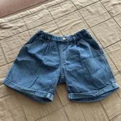 デニムハーフパンツ ゴム入り