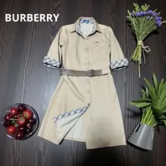 BURBERRY BLUE LABELシャツワンピース ノバチェック　刺繍ロゴ