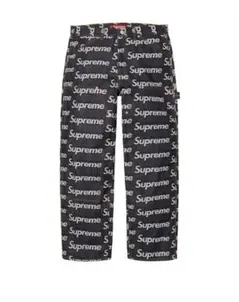 Supreme ロゴ総柄 デニムパンツ