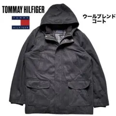 TOMMAY HILFIGER フード付きウール混コート