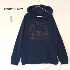 LOWRYS FARM ロゴプリント スウェット　パーカー ネイビー Lサイズのサムネイル