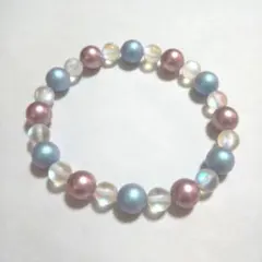 パールブレスレット(水色・ピンク)