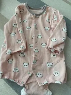 パンダ柄　ピンク　ロンパース　60〜70サイズ
